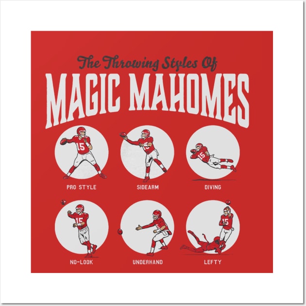 Patrick Mahomes Throwing Styles Wall Art by Chunta_Design